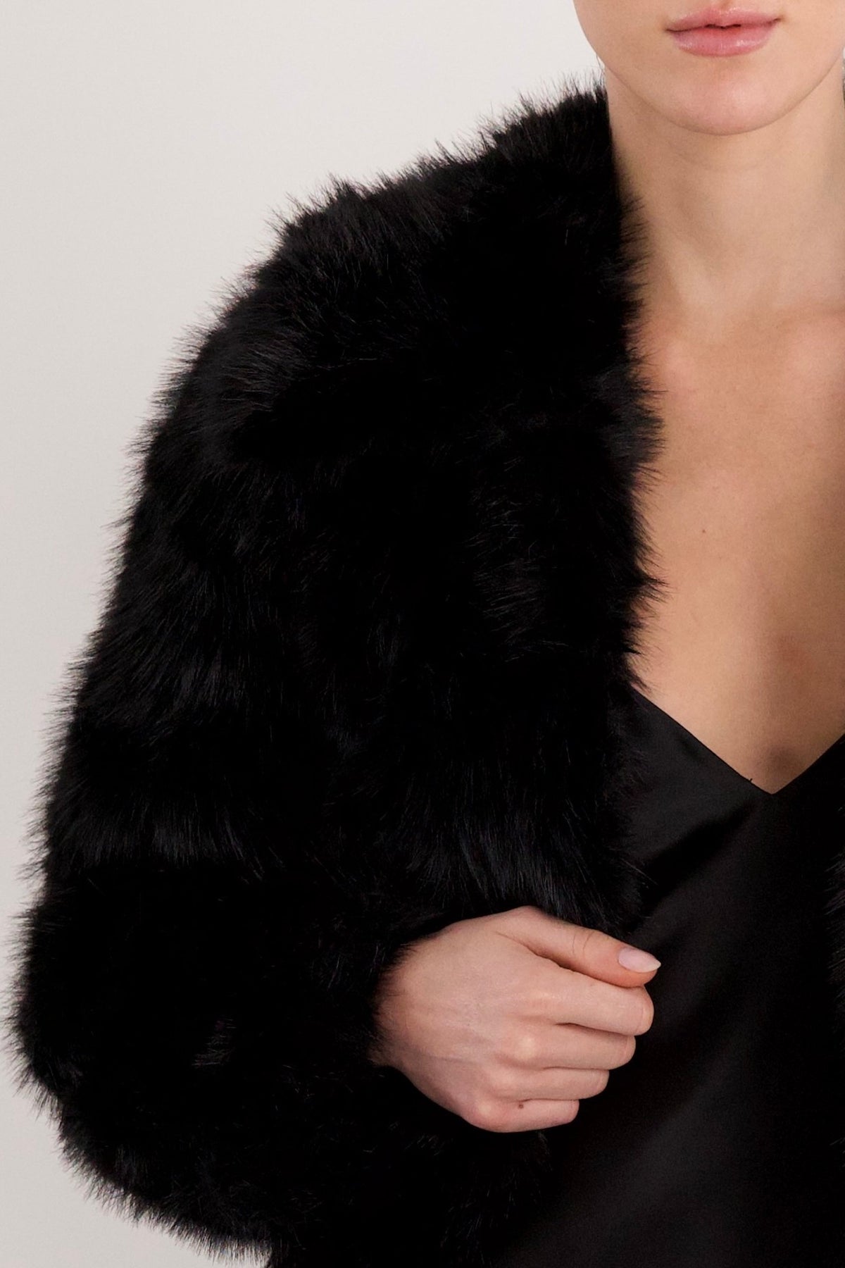 Cropped Faux Fur Coat