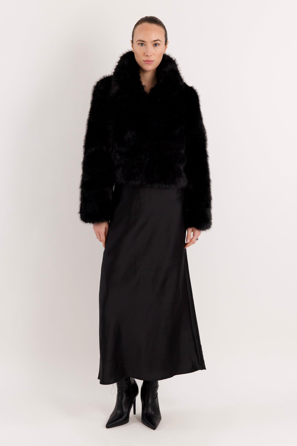 Cropped Faux Fur Coat