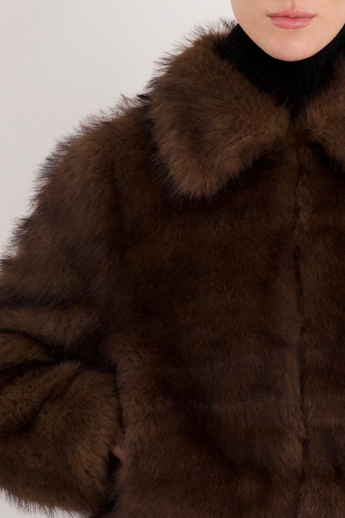 Cropped Faux Fur Coat