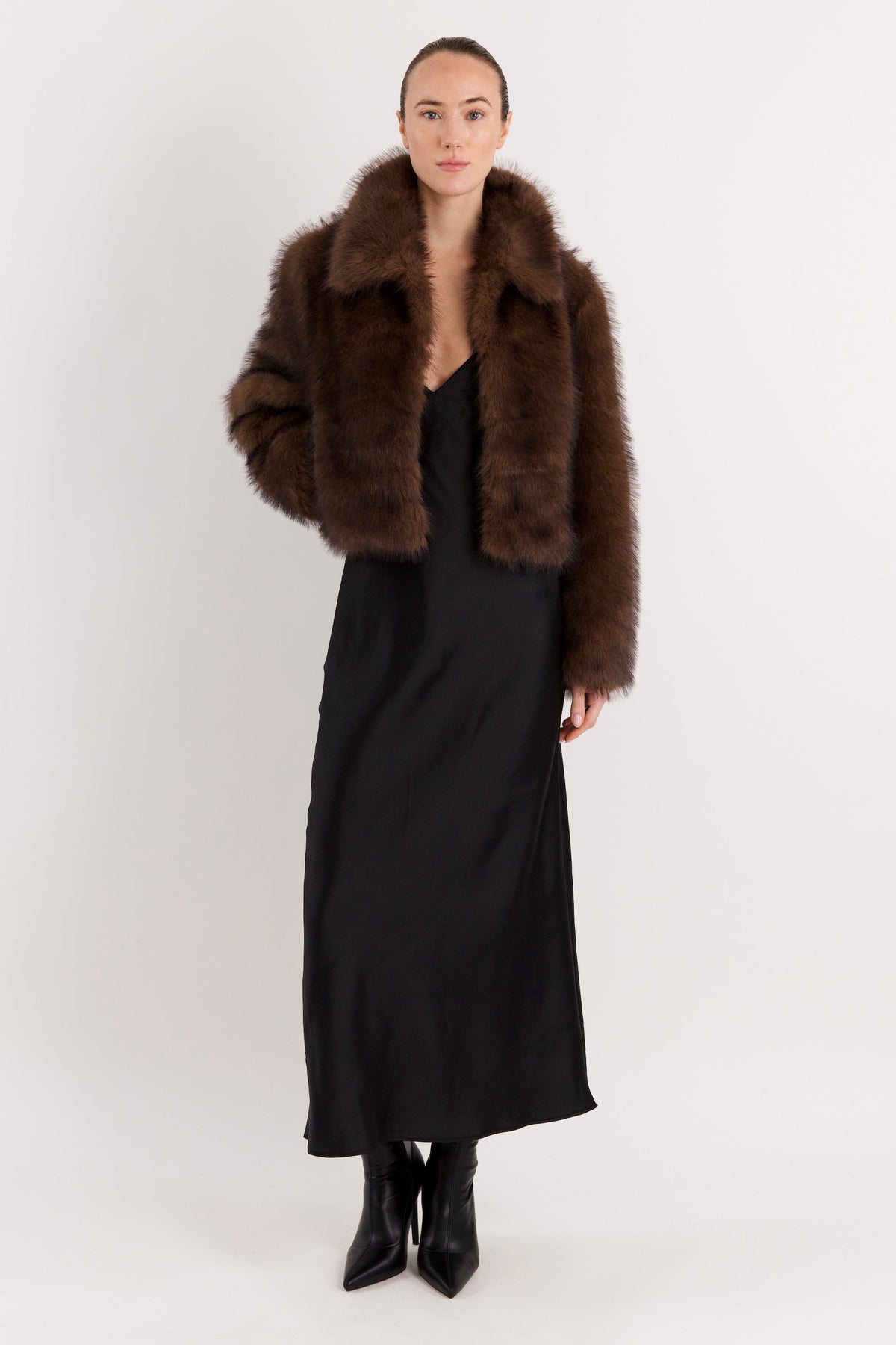 Cropped Faux Fur Coat