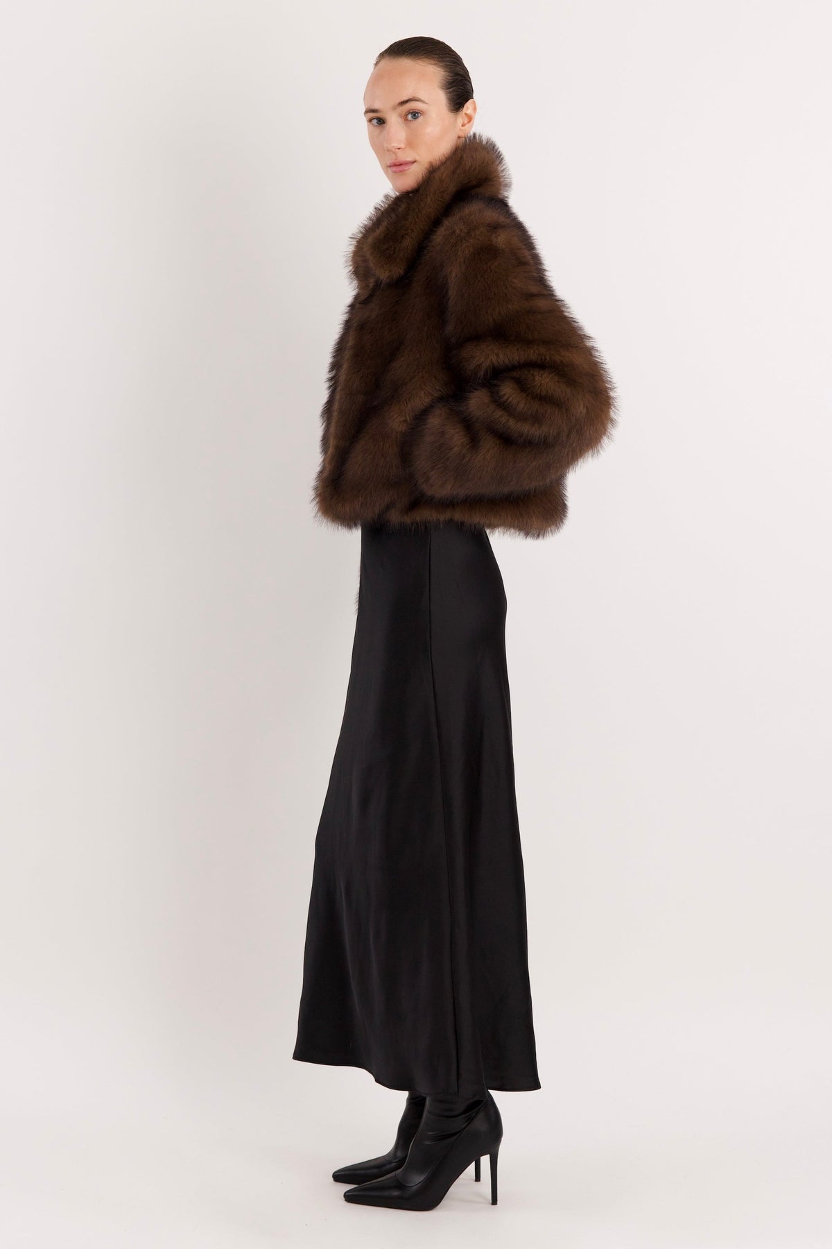 Cropped Faux Fur Coat