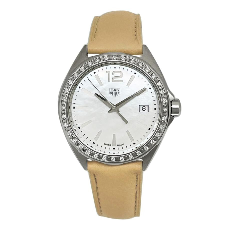 Tag Heuer Formula 1 Quartz Diamonds Mother of Pearl Dial Beige Leather Strap Watch for Women - WBJ131A.FC8254