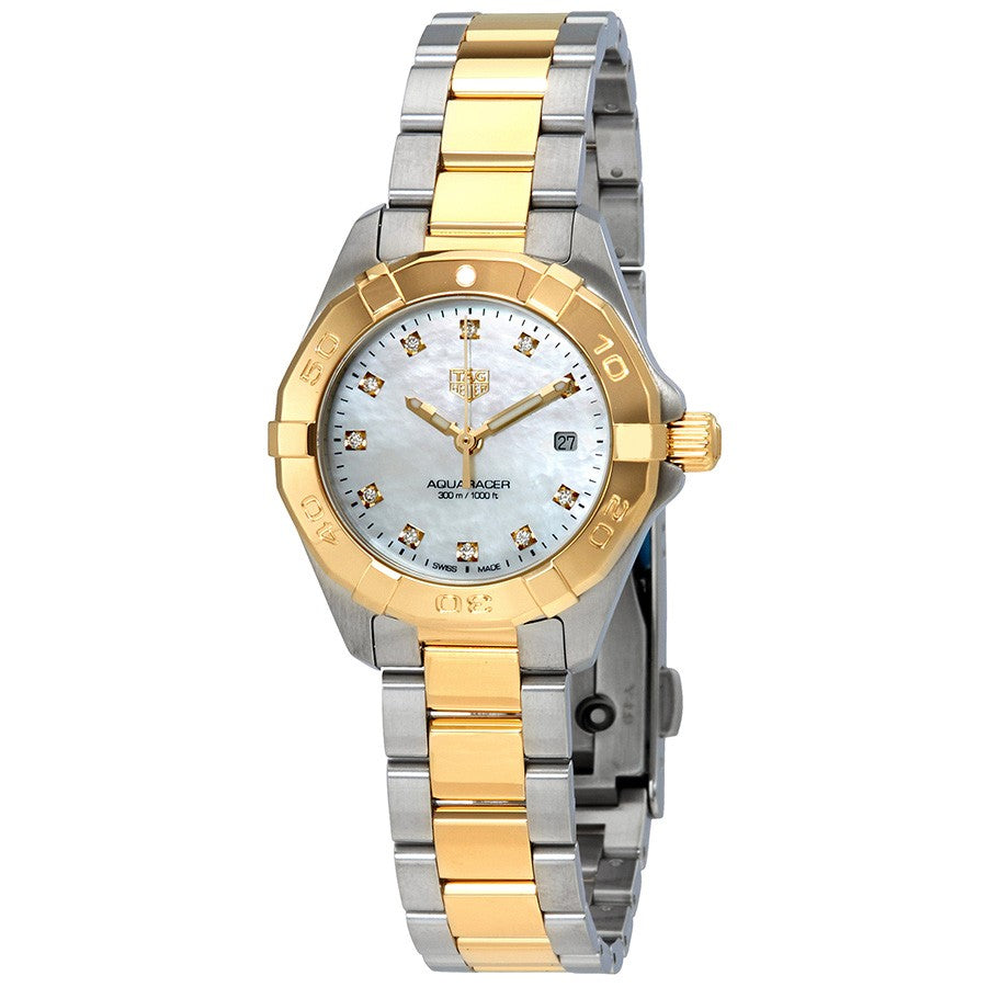 Tag Heuer Aquaracer Diamonds Mother of Pearl Dial Two Tone Steel Strap Watch for Men - WBD1422.BB0321