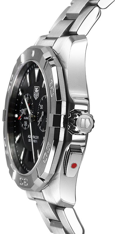 Tag Heuer Aquaracer Quartz Black Dial Silver Steel Strap Watch for Men - WAY111Z.BA0928