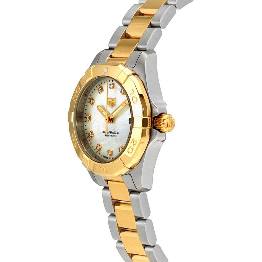 Tag Heuer Aquaracer Diamonds Mother of Pearl Dial Two Tone Steel Strap Watch for Men - WBD1422.BB0321