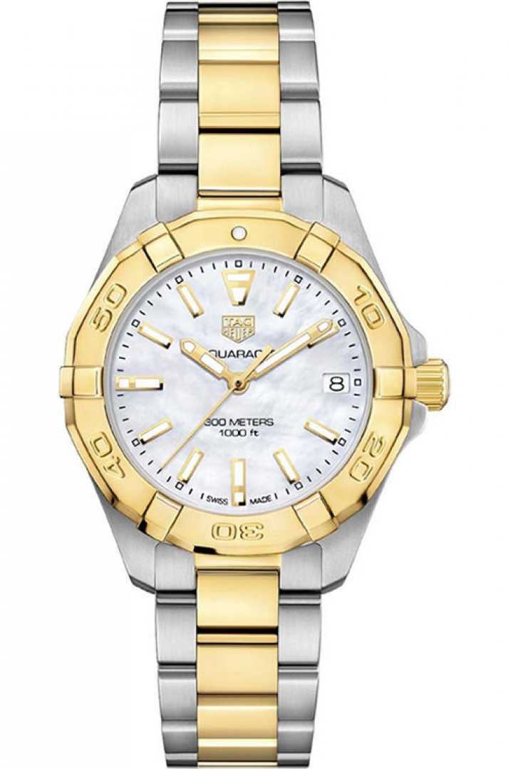 Tag Heuer Aquaracer Mother of Pearl Dial Two Tone Steel Strap Watch for Women - WBD1320.BB0320