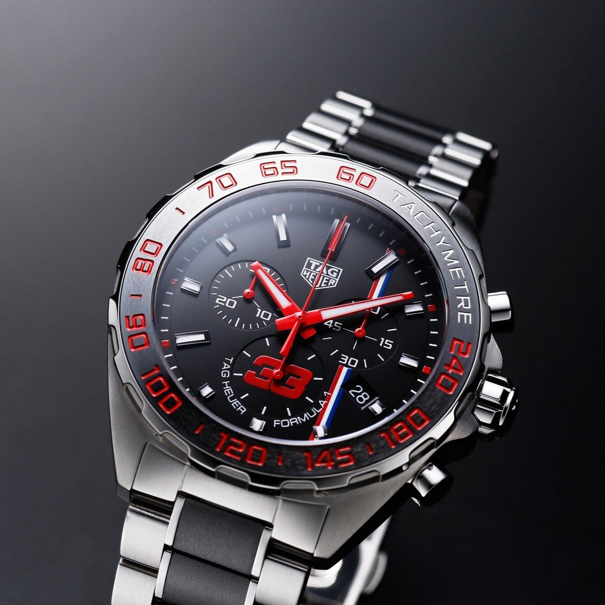 Tag Heuer Formula 1 Max Verstappen Limited Edition Grey Dial Two Tone Steel Strap Watch for Gents - CAZ101U.BA0843