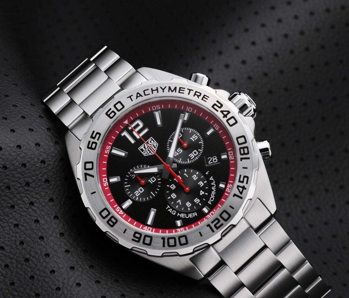 Tag Heuer Formula 1 Chronograph Black Dial Silver Steel Strap Watch for Men - CAZ101Y.BA0842