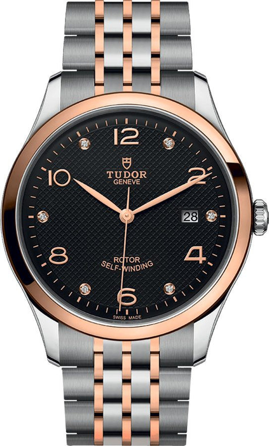 Tudor 1926 Automatic Diamonds Black Dial Two Tone Steel Strap Watch for Men - M91651-0004