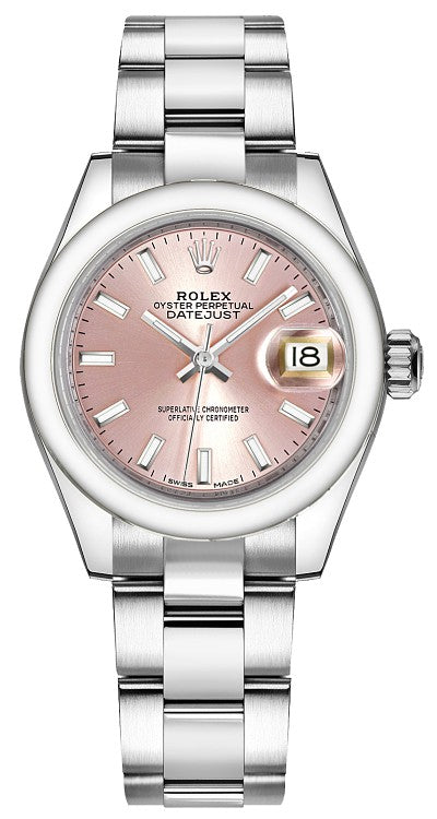 Rolex Lady-Datejust 28 Pink Dial Oyster Bracelet Watch 279160-0002