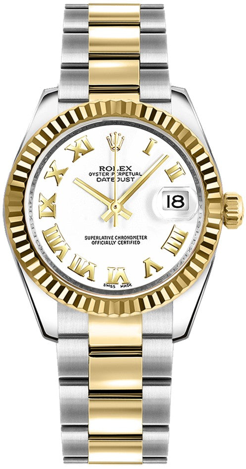 Rolex Datejust 31 White Roman Numeral Dial Watch 178273-0072