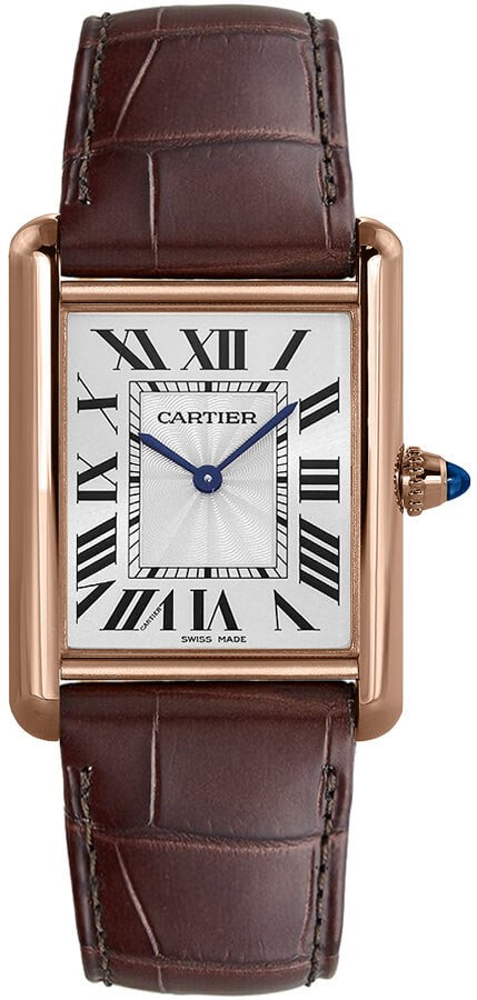 Cartier Tank Louis 18k Solid Gold Brown Leather Women's Watch WGTA0011