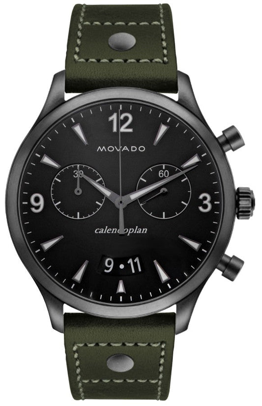 Movado Heritage Men's Black Dial Watch 3650029