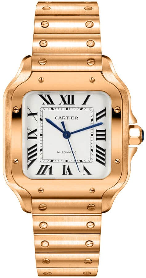 Cartier Santos De Cartier Medium Rose Gold Unisex Watch WGSA0031