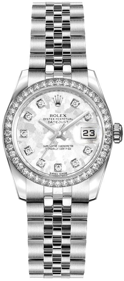Rolex Lady-Datejust 26 Diamond Bezel Jubilee Bracelet Women's Watch 179384-0010