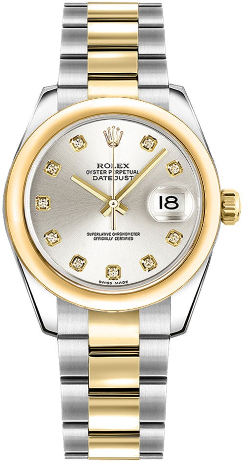 Rolex Datejust 31 Silver Diamond Dial Women's Watch 178243-0022