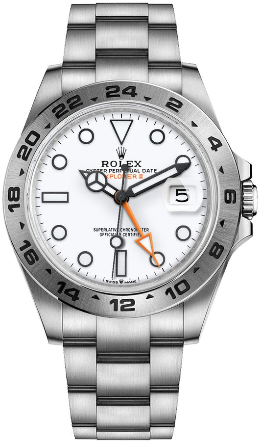 Rolex Explorer II White "Polar" Dial Oystersteel Oyster Bracelet Men's GMT Watch 226570-0001
