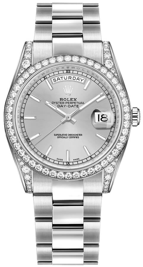Rolex Day-Date 36 Silver Dial Gold Watch 118389-0076