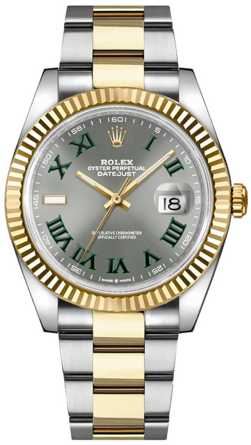 Rolex Datejust 41 Fluted Bezel Yellow Gold & Steel Men's Watch 126333-0019