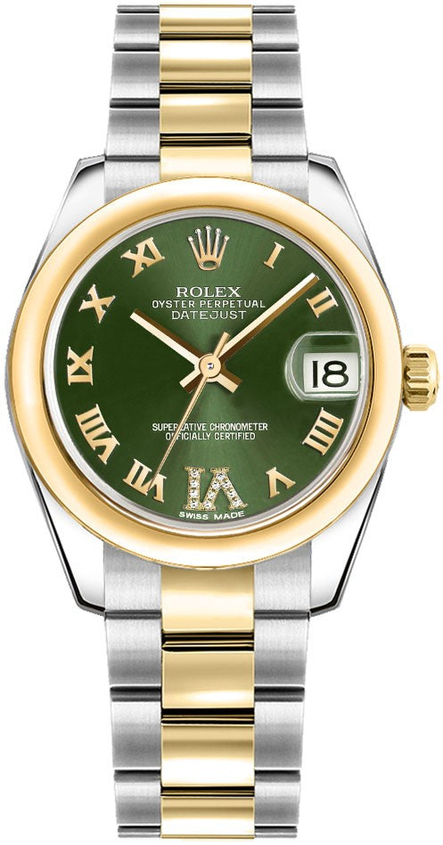 Rolex Datejust 31 Green Dial Oyster Bracelet Women's Watch 178243-0076
