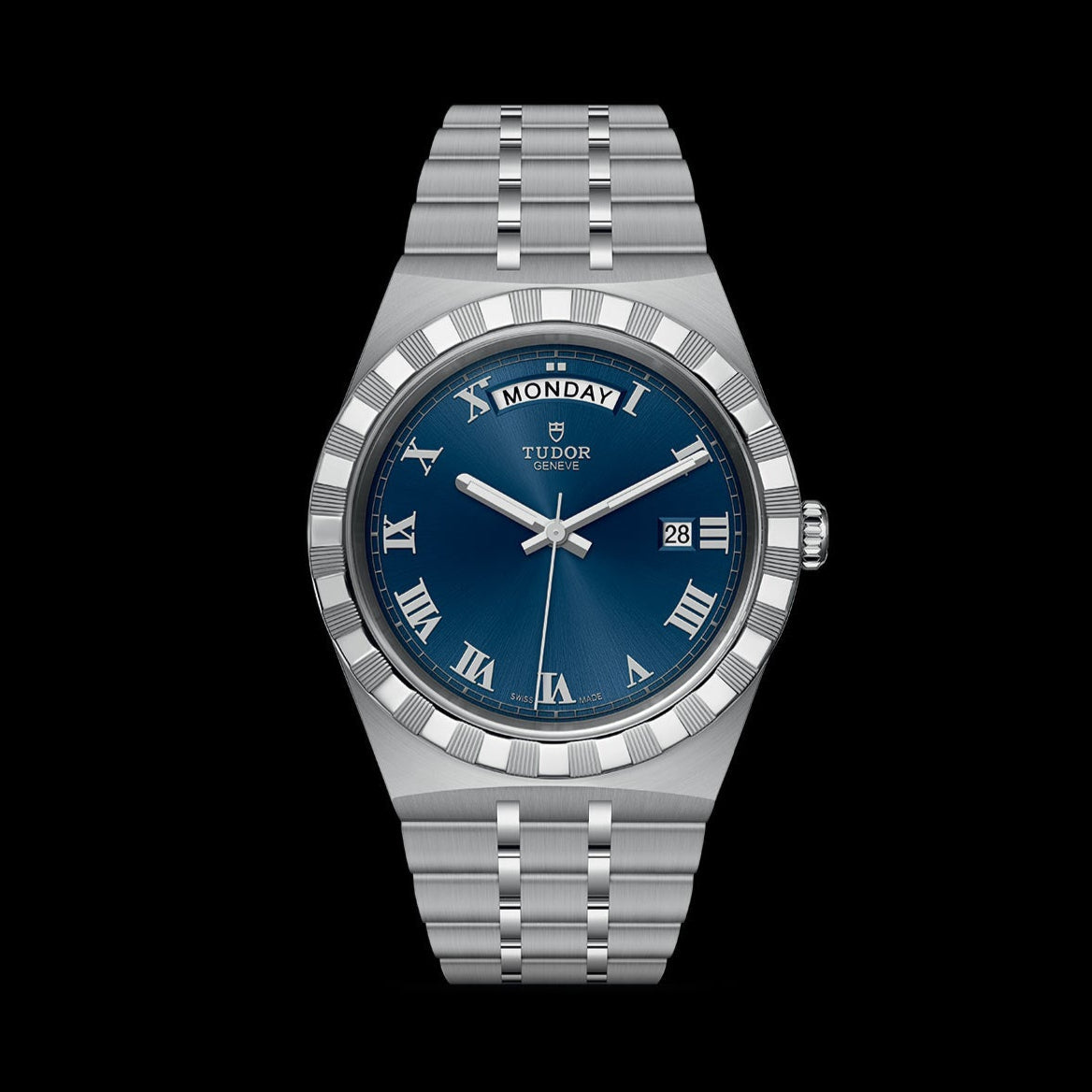 Tudor Royal Automatic Blue Dial Silver Steel Strap Watch for Men - M28600-0005