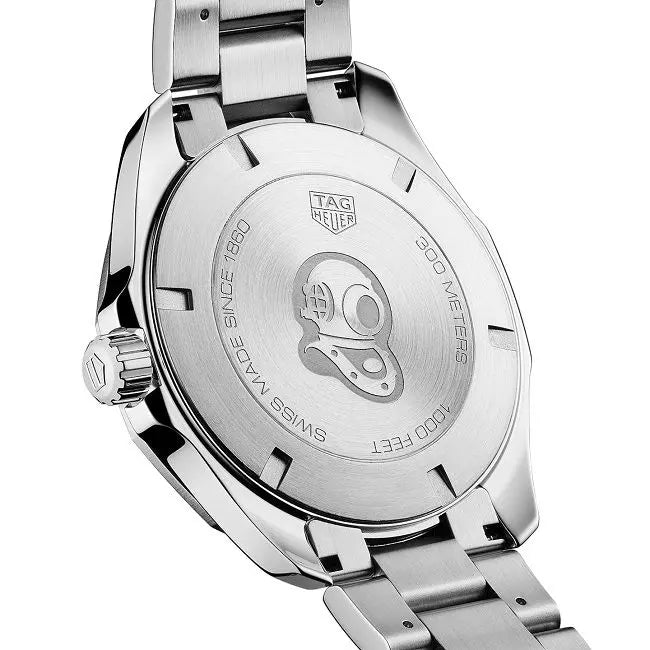 Tag Heuer Aquaracer Quartz Black Dial Silver Steel Strap Watch for Men - WAY101A.BA0746