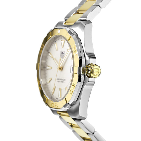 Tag Heuer Aquaracer Quartz White Dial Two Tone Steel Strap Watch for Men - WAY1120.BB0930