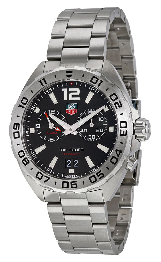 Tag Heuer Formula 1 Black Dial Silver Steel Strap Watch for Men - WAZ111A.BA0875