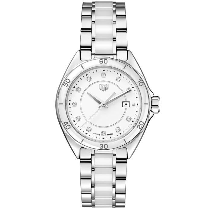 Tag Heuer Formula 1 Diamonds White Dial Two Tone Steel Strap Watch for Women - WBJ141AD.BA0974