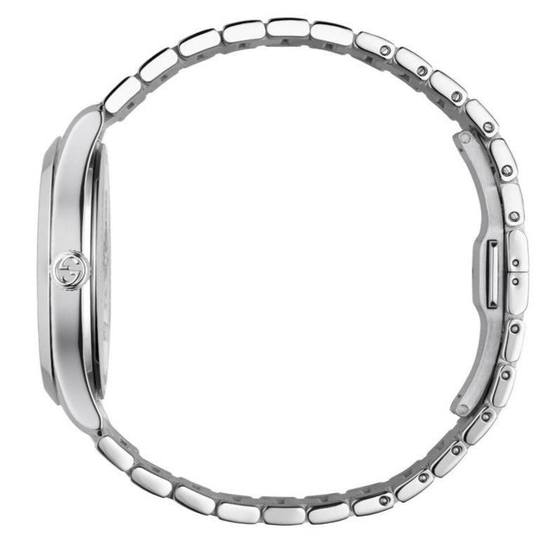 Gucci G Timeless Black Dial Silver Steel Strap Watch For Women - YA1264029A