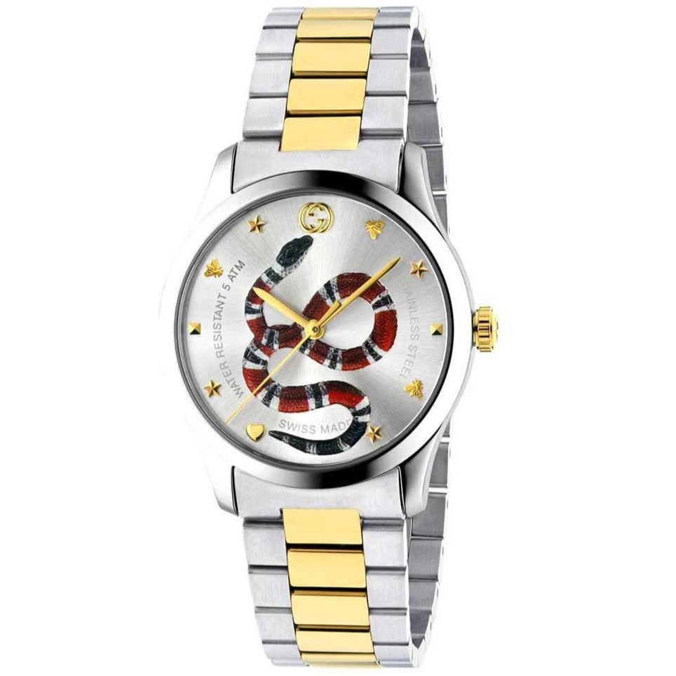 Gucci G Timeless Quartz Silver Dial Silver Steel Strap Watch For Women - YA1264075