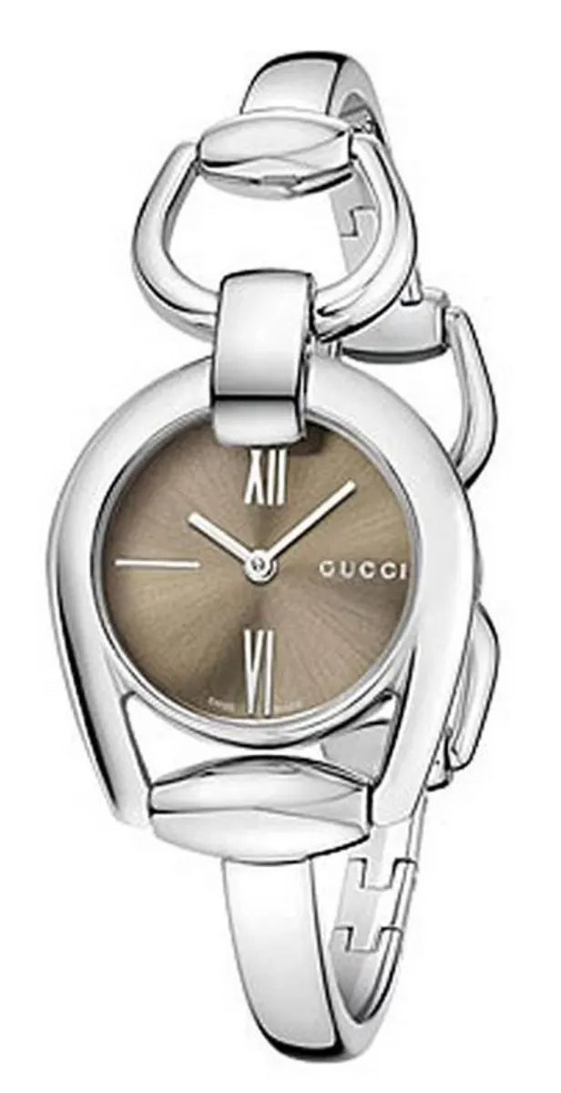 Gucci Horsebit Collection Quartz Brown Dial Silver Steel Strap Watch For Women - YA139501
