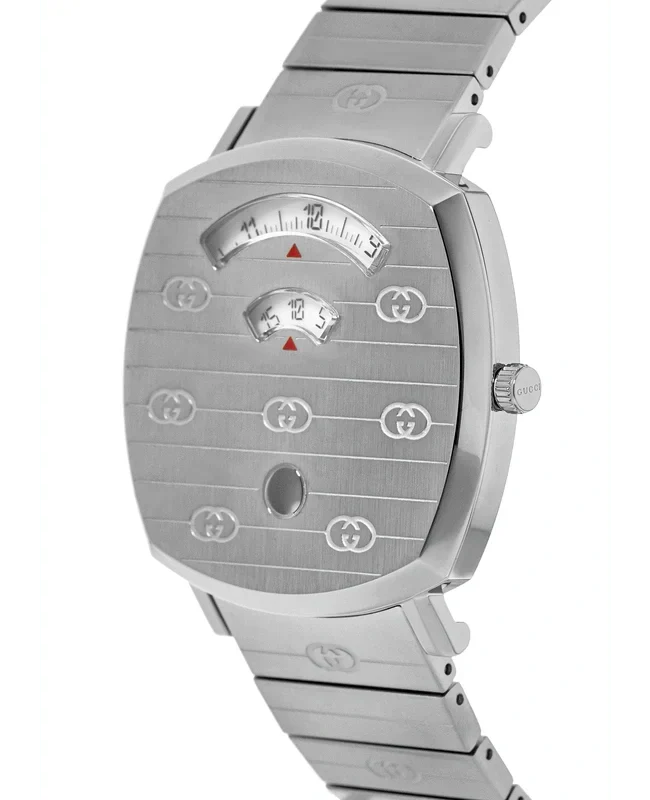 Gucci Grip Quartz Silver Dial Silver Steel Strap Watch For Women - YA157401