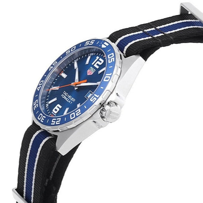 Tag Heuer Formula 1 Quartz Blue Dial Two Tone NATO Strap Watch for Men - WAZ1010.FC8197
