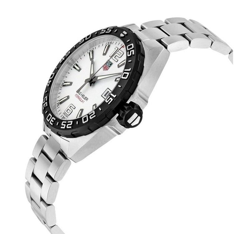 Tag Heuer Formula 1 White Dial Silver Steel Strap Watch for Men - WAZ1111.BA0875